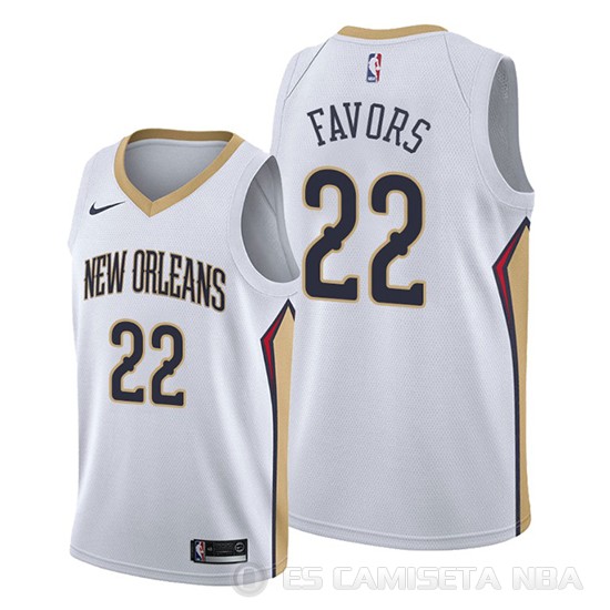 Camiseta Derrick Favors #22 New Orleans Pelicans Association Blanco - Haga un click en la imagen para cerrar